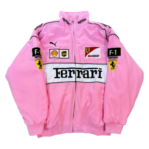 Pink Ferrari Racing Jacket – F1 Style