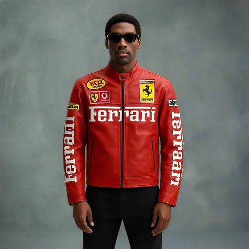Ferrari red leather jacket