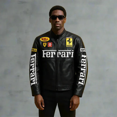 Ferrari black leather jacket